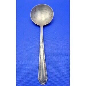 1938 ONEIDA Marianne Art Deco Silverplate Serving Spoon Vintage